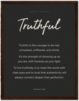 Truthful Word of Intention Framed print 30x40 cm / 12x16″ Dark wood frame Carbon paper