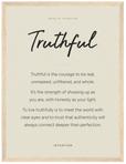Truthful Word of Intention Framed print 30x40 cm / 12x16″ Wood frame Linen paper