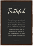 Truthful Word of Intention Framed print A3 (29.7 x 42 cm) Dark wood frame Carbon paper