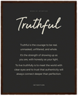 Truthful Word of Intention Framed print 40x50 cm / 16x20″ Dark wood frame Carbon paper