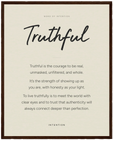 Truthful Word of Intention Framed print 40x50 cm / 16x20″ Dark wood frame Linen paper