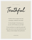 Truthful Word of Intention Framed print 40x50 cm / 16x20″ White frame Linen paper