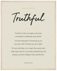 Truthful Word of Intention Framed print 40x50 cm / 16x20″ Wood frame Linen paper