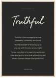 Truthful Word of Intention Framed print 50x70 cm / 20x28″ Wood frame Carbon paper