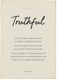 Truthful Word of Intention Framed print A1 (59.4 x 84.1 cm) Wood frame Linen paper