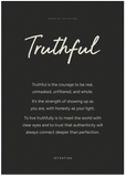 Truthful Word of Intention Framed print 70x100 cm / 28x40″ Black frame Carbon paper