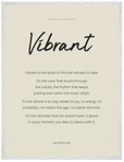 Vibrant Word of Intention Framed print 60x80 cm / 24x32″ White frame Linen paper