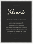 Vibrant Word of Intention Framed print 60x80 cm / 24x32″ White frame Carbon paper