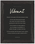 Vibrant Word of Intention Framed print 60x80 cm / 24x32″ Black frame Carbon paper