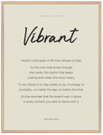 Vibrant Word of Intention Framed print 60x80 cm / 24x32″ Wood frame Linen paper