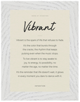 Vibrant Word of Intention Framed print 13x18 cm / 5x7″ White frame Linen paper