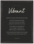 Vibrant Word of Intention Framed print 30x40 cm / 12x16″ Black frame Carbon paper