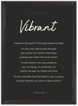 Vibrant Word of Intention Framed print A3 (29.7 x 42 cm) Black frame Carbon paper