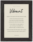 Vibrant Word of Intention Framed print A3 (29.7 x 42 cm) Black frame Linen paper