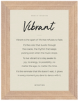 Vibrant Word of Intention Framed print A3 (29.7 x 42 cm) Wood frame Linen paper