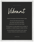 Vibrant Word of Intention Framed print 40x50 cm / 16x20″ White frame Carbon paper
