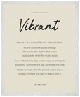 Vibrant Word of Intention Framed print 40x50 cm / 16x20″ White frame Linen paper