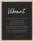 Vibrant Word of Intention Framed print 40x50 cm / 16x20″ Wood frame Carbon paper