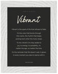 Vibrant Word of Intention Framed print A2 (42 x 59.4 cm) White frame Carbon paper