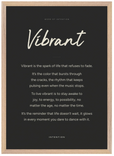 Vibrant Word of Intention Framed print A2 (42 x 59.4 cm) Wood frame Carbon paper