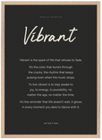 Vibrant Word of Intention Framed print 50x70 cm / 20x28″ Wood frame Carbon paper