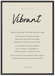 Vibrant Word of Intention Framed print A1 (59.4 x 84.1 cm) Black frame Linen paper