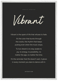 Vibrant Word of Intention Framed print A1 (59.4 x 84.1 cm) White frame Carbon paper