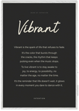 Vibrant Word of Intention Framed print 70x100 cm / 28x40″ White frame Carbon paper