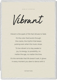 Vibrant Word of Intention Framed print 70x100 cm / 28x40″ White frame Linen paper