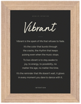 Vibrant Word of Intention Framed print 70x100 cm / 28x40″ Wood frame Carbon paper