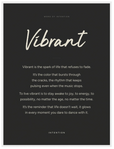 Vibrant Word of Intention Framed print 60x80 cm / 24x32″ White frame Carbon paper