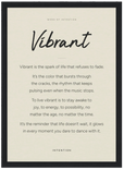Vibrant Word of Intention Framed print 13x18 cm / 5x7″ Black frame Linen paper