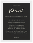 Vibrant Word of Intention Framed print 13x18 cm / 5x7″ White frame Carbon paper