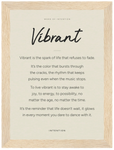 Vibrant Word of Intention Framed print 13x18 cm / 5x7″ Wood frame Linen paper