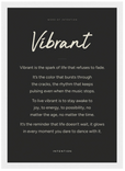 Vibrant Word of Intention Framed print 21x29.7 cm / 8x12" White frame Carbon paper