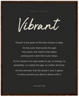 Vibrant Word of Intention Framed print 40x50 cm / 16x20″ Dark wood frame Carbon paper