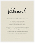 Vibrant Word of Intention Framed print 40x50 cm / 16x20″ White frame Linen paper
