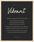 Vibrant Word of Intention Framed print 40x50 cm / 16x20″ Wood frame Carbon paper