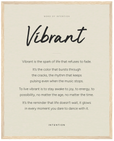 Vibrant Word of Intention Framed print 40x50 cm / 16x20″ Wood frame Linen paper