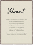 Vibrant Word of Intention Framed print A2 (42 x 59.4 cm) Dark wood frame Linen paper