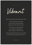 Vibrant Word of Intention Framed print 50x70 cm / 20x28″ Black frame Carbon paper