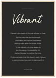 Vibrant Word of Intention Framed print 50x70 cm / 20x28″ Wood frame Carbon paper