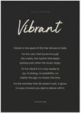 Vibrant Word of Intention Framed print 70x100 cm / 28x40″ Black frame Carbon paper