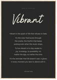Vibrant Word of Intention Framed print 70x100 cm / 28x40″ Wood frame Carbon paper